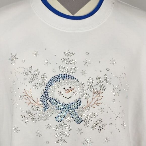 Decorated Originals White Studded Snowman Sweatshirt - Picture 8 of 8